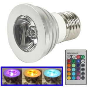 RGB LED Light Bulb with Remote | E27 Base | 3W | AC 85-265V | 240-270lm