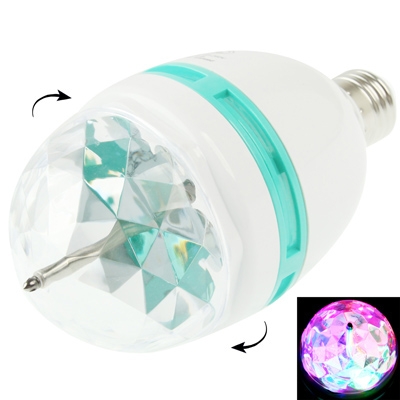 Vibrant LED Rotating Light Bulb - E27 3W, 240lm Brightness, AC 85-260V 1 Vibrant Led Rotating Light Bulb - E27 3W, 240Lm Brightness, Ac 85-260V