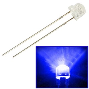 Tiny white LED light-emitting diode (LED) with bright illumination, ideal for electronics projects, lighting, and displays.