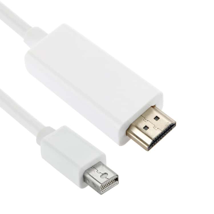 1.5m White Mini DP to HDMI Cable - Crisp Video Quality & Easy Connectivity 1 1.5M White Mini Dp To Hdmi Cable - Crisp Video Quality &Amp; Easy Connectivity