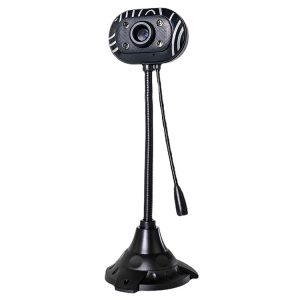 5.0MP USB Webcam with MIC - Plug-and-Play, 4 LED Lights, 1.1m Cable - Clear Video