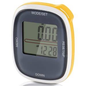 Yellow 3D Digital Pedometer Step Counter - Multifunctional & All Dimensional