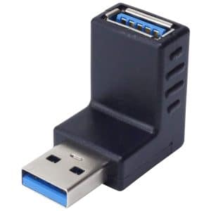 USB 3.0 AM to USB 3.0 AF Adapter in Black - High-Speed Data Transfer