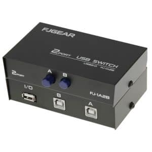 2 Port USB Data Switch in Sleek Black - Effortlessly Share Data