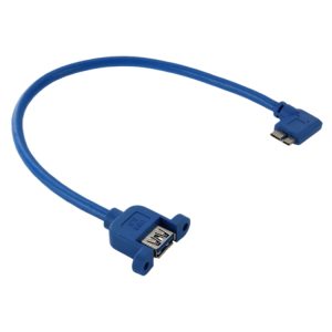 30cm USB 3.0 OTG Cable: 90° Left Turn Micro-B Male to USB 3.0 Female