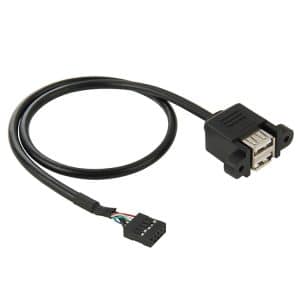 10 Pin Motherboard Female Header to 2 USB 2.0 Adapter Cable, 50cm Length