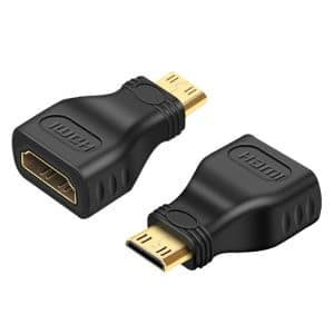 Enhanced Connectivity: Gold Plated Mini HDMI to HDMI 19 Pin Adapter - Black