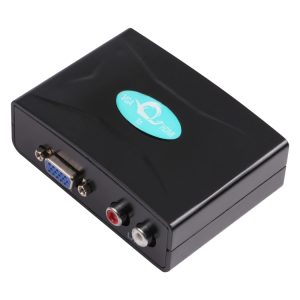 VGA to HDMI Converter with Audio, FY1316, Black - Seamless Audio-Visual Connection