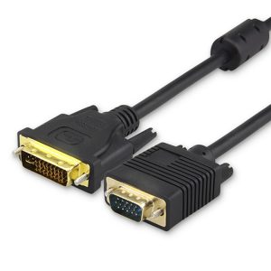 VGA to DVI Cable 1.5M - Male 15Pin to 24+5 Pin, Black - High Quality Signals
