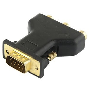 VGA 15 Pin Male to 3 RCA Component Female Adapter - Enhance Video Quality