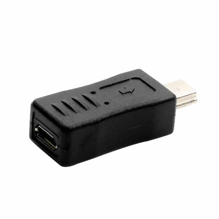 USB 2.0 Mini to Micro USB Female Adapter - Black • Compact & Versatile 1 Usb 2.0 Mini To Micro Usb Female Adapter - Black • Compact &Amp; Versatile