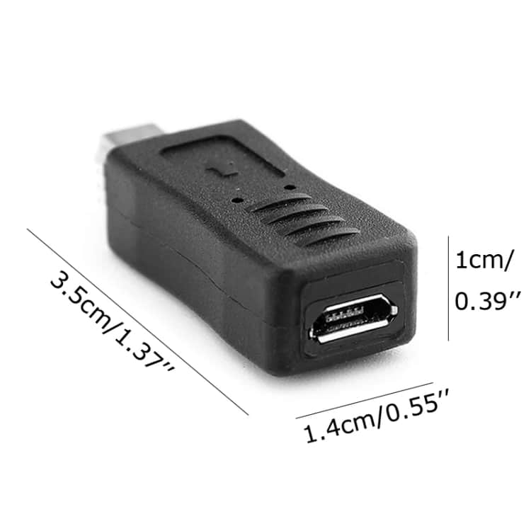 USB 2.0 Mini to Micro USB Female Adapter - Black • Compact & Versatile 4 Usb 2.0 Mini To Micro Usb Female Adapter - Black • Compact &Amp; Versatile - Image 4