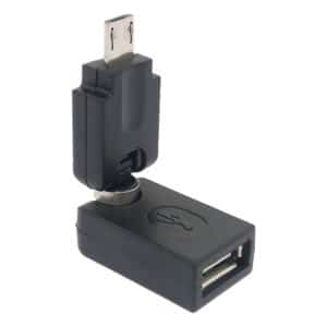 Swivel Adapter for USB 2.0 - Mini USB, 360 Degree Rotation, Black - General Public