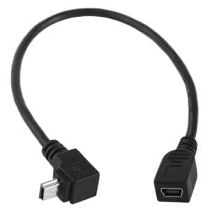 25cm 90° Mini USB Male to Female Adapter Cable - Connect with Ease!