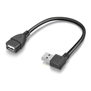 25cm 90 Degree USB 2.0 AM to AF Adapter Cable - Ideal for Tight Spaces