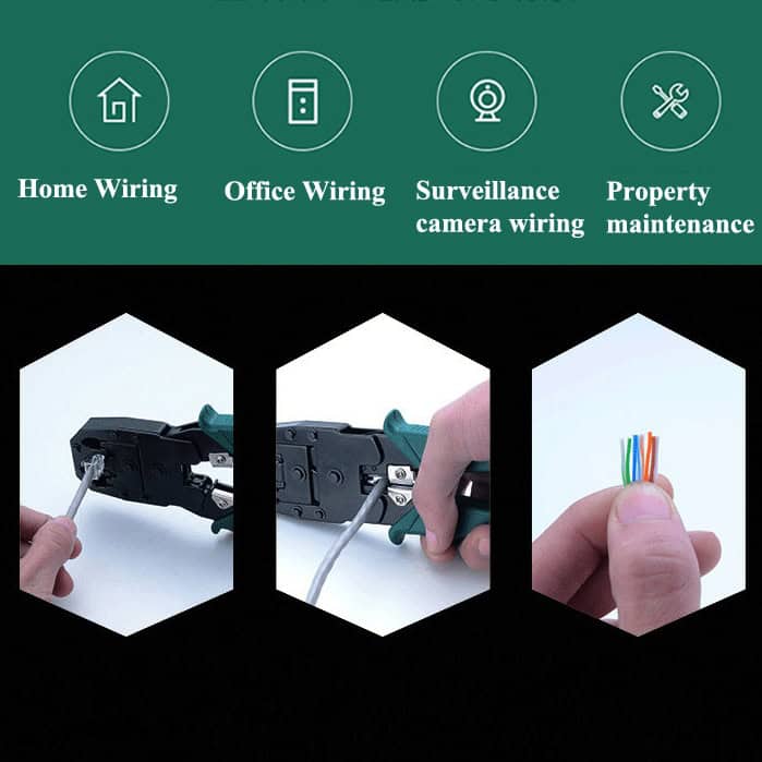 Green Multi-Tool RJ45 RJ12 RJ11 Cable Crimper for PC Network - Handy Tool 6 Green Multi-Tool Rj45 Rj12 Rj11 Cable Crimper For Pc Network - Handy Tool - Image 6