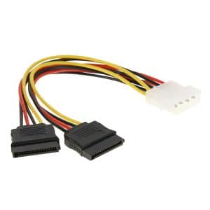 Ultra-Fast 15 Pin to 4 Pin SATA Power Adapter Cable - 18cm Length