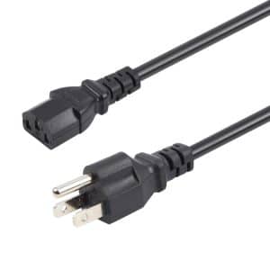 Universal US 3 Prong AC Power Cord - 1.8m for Desktop PC, Printer - Plug