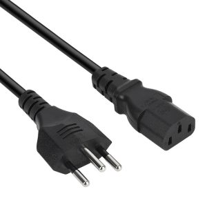 1.2m Brazil AC Power Cord - 3 Prong Style, 5.5mm Diameter • Reliable Power Solution