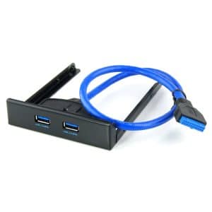 USB 3.0 Front Panel Floppy Disk Bay | 20 Pin 2 Ports HUB Bracket Cable (Black)