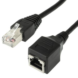 1.5m Black RJ45 Female to Male Cat Network Extension Cable - Boost Your Connectivity