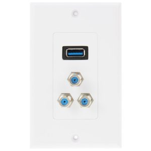 High-Speed USB 3.0 Female Plug with 3 F Female Plugs Wall Plate Panel