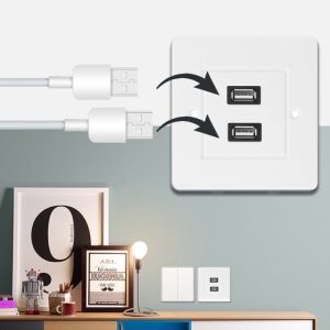 Dual USB 2.0 Wall Charger with Female Plugs - Convenient Home Charging Solution