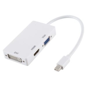 3-in-1 Mini DisplayPort to HDMI+VGA+DVI Adapter for Mac Book Pro Air -18cm Cable