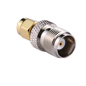 High-Quality Silver Coaxial RF RP-SMA Male to TNC Female Adapter - 70 Characters