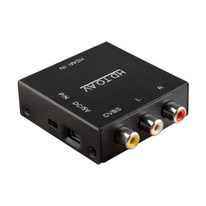 Compact Full HD 1080P HDMI to AV/CVBS Video Converter in Black