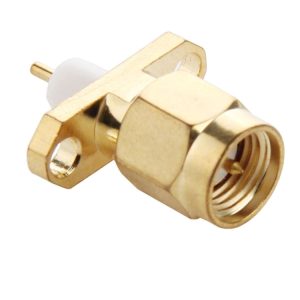 10 PCS Gold Plated SMA Male Panel Mount Connector Adapter
