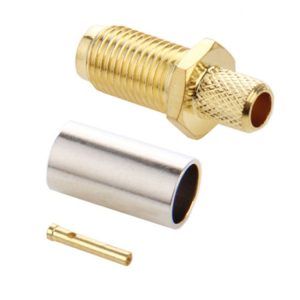 10 PCS Gold Plated SMA Female Crimp RF Connector Adapter for RG58 / RG400 / RG142