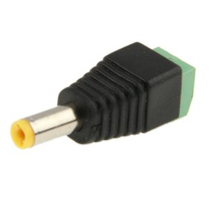 Small electronic connector with black rubberized casing and yellow tip, compatible with Syndmart electronic components and accessories.