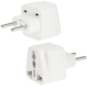 Compact EU Plug Adapter for Travel - White Color, Power Socket Converter