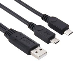 30cm USB 2.0 Male to 2 Micro USB Male Cable - Fast Data Transfer & Charging