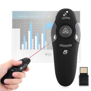 Wireless Presenter with Laser Pointer - 15m Control Distance - USB Receiver (Black)