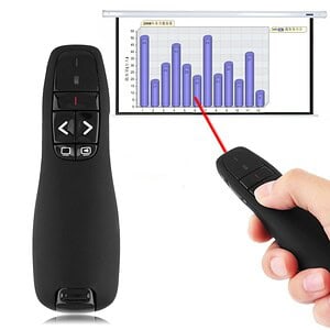 Wireless Presenter with Laser Pointer, 15m Range - USB Receiver, Smooth Control