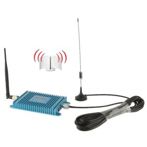 Wireless radio communication system with antenna and signal booster for reliable data transmission, suitable for industrial, outdoor, and remote applications.
