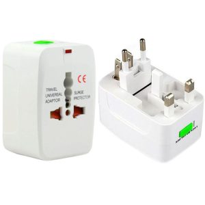 Universal Travel AC Power Adaptor for EU US UK AU Plug (White)