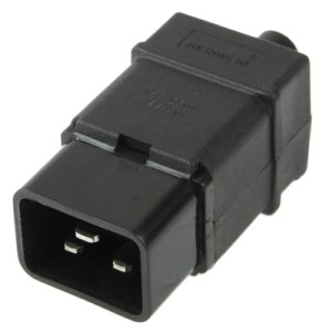 Universal Travel Power Plug Adaptor - 3 Prong Male AC Wall (Black)