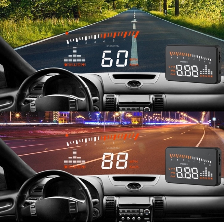 X5 HUD 3" Multi Car Head Up Display OBDII Light Sensors - Black 15 X5 Hud 3&Quot; Multi Car Head Up Display Obdii Light Sensors - Black - Image 15