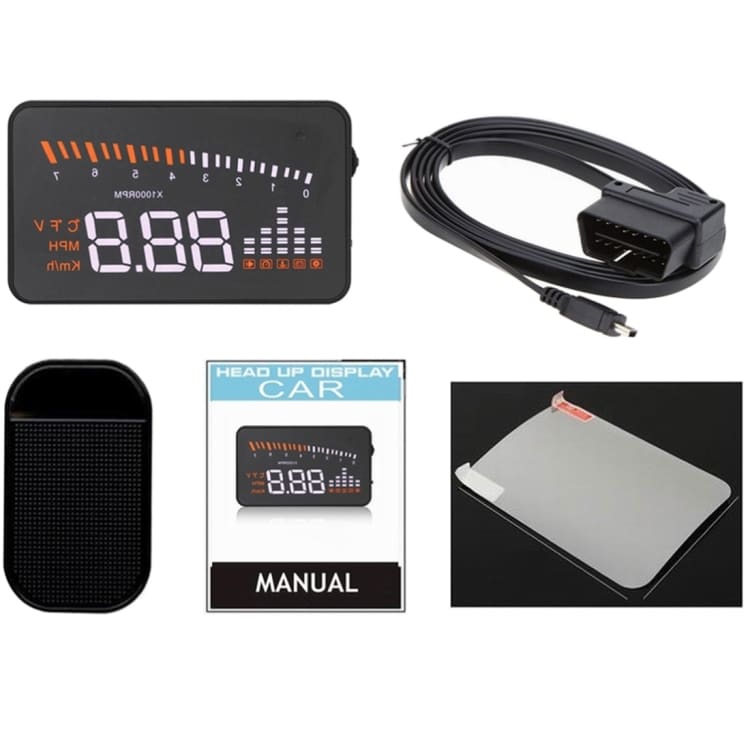 X5 HUD 3" Multi Car Head Up Display OBDII Light Sensors - Black 5 X5 Hud 3&Quot; Multi Car Head Up Display Obdii Light Sensors - Black - Image 5