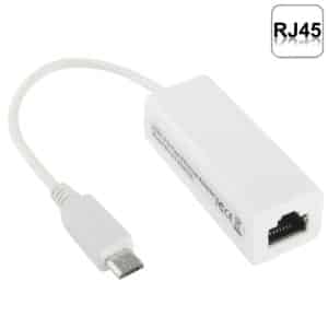 20cm White Micro USB 2.0 Ethernet Adapter for Tablet PC & Android TV