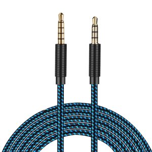 High-quality audio stereo cable with gold-plated connectors and braided nylon outer for durability and high fidelity sound. Perfect for professional audio, musician setups, and home theater systems.
