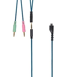 Blue audio cables with 3.5mm jacks and a USB connection, ideal for high-quality sound transfer and versatile connectivity. Designed for professional and consumer electronic devices.