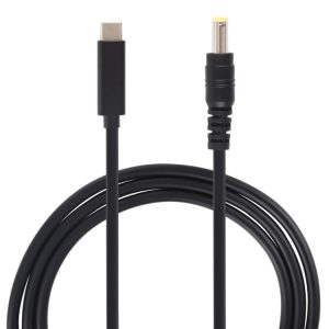 USB-C to 5.5x2.5mm Laptop Power Cable, 1.5m, Fast Charging - Black
