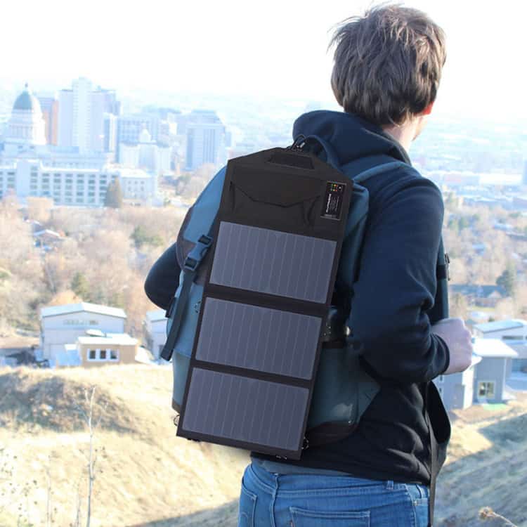 ALLPOWERS 5V 15W Dual USB+ Type-C Portable Solar Panel Charger 8 Powerful Portable Solar Backpack For Eco-Friendly Outdoor Activities And Charging Devices On The Go. Ideal For Hikers, Students, And Travelers Seeking Renewable Energy Solutions.
