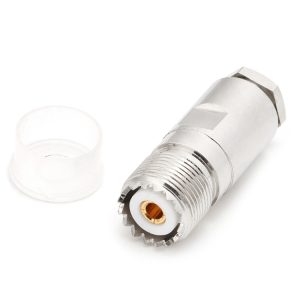 Aluminum coaxial connector for high-quality RF and microwave signal transmission, compatible with Syndmart products.