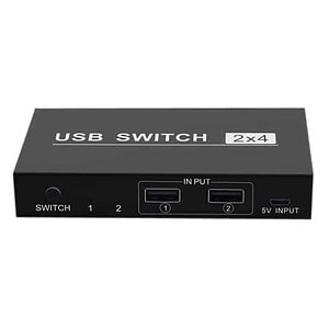 USB Switch 2 Port PCs: Share 4 Printer Keyboard Mouse Monitor Devices