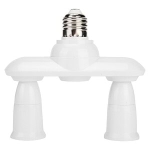 Edison Screw Light Bulb Socket Adapter With White Plastic Base For Energy-Efficient Lighting Solutions.